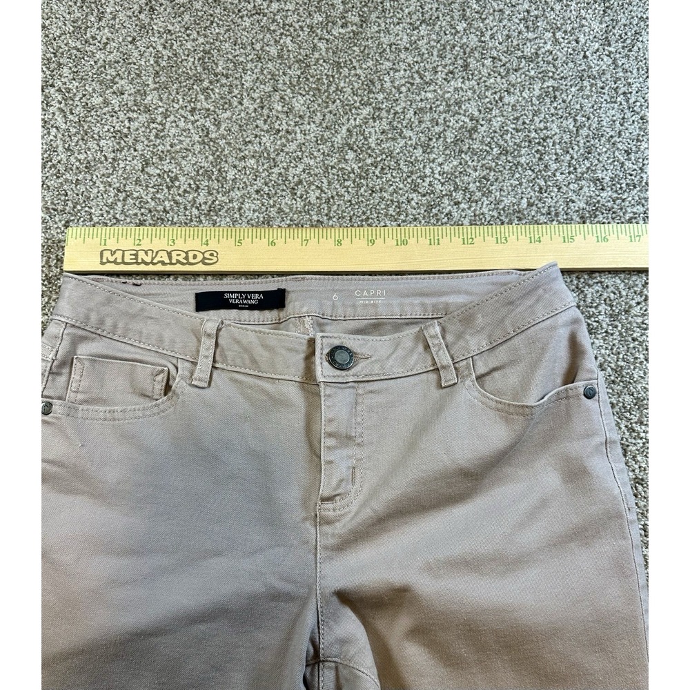 Blush Slimming Mid Rise Pants Vera Wang Capri Size 6 - Picture 5 of 8